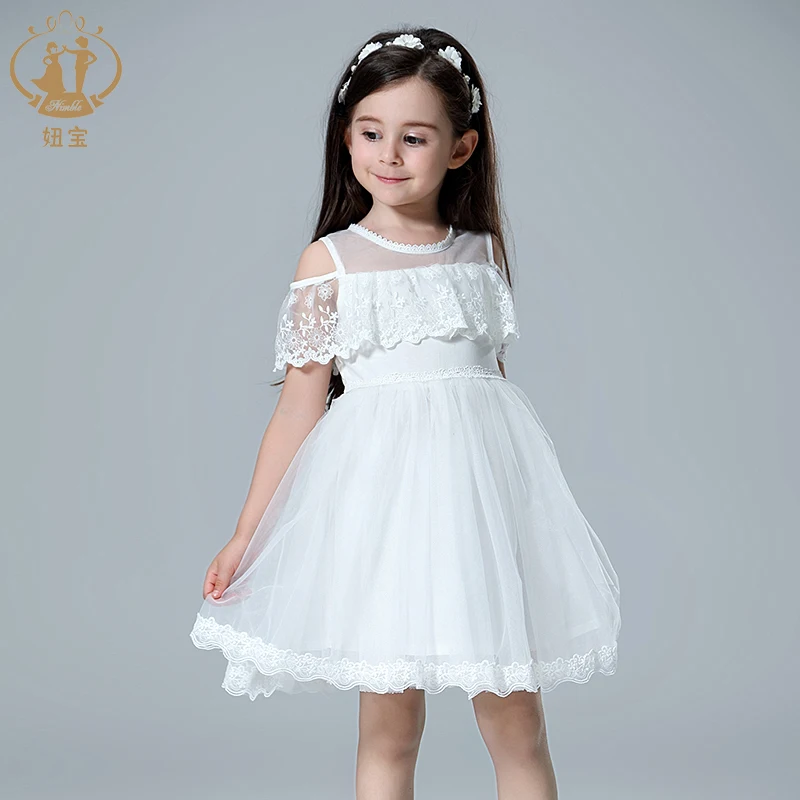 Кружевное платье принцессы с принтом открытыми плечами | Детская одежда и обувь