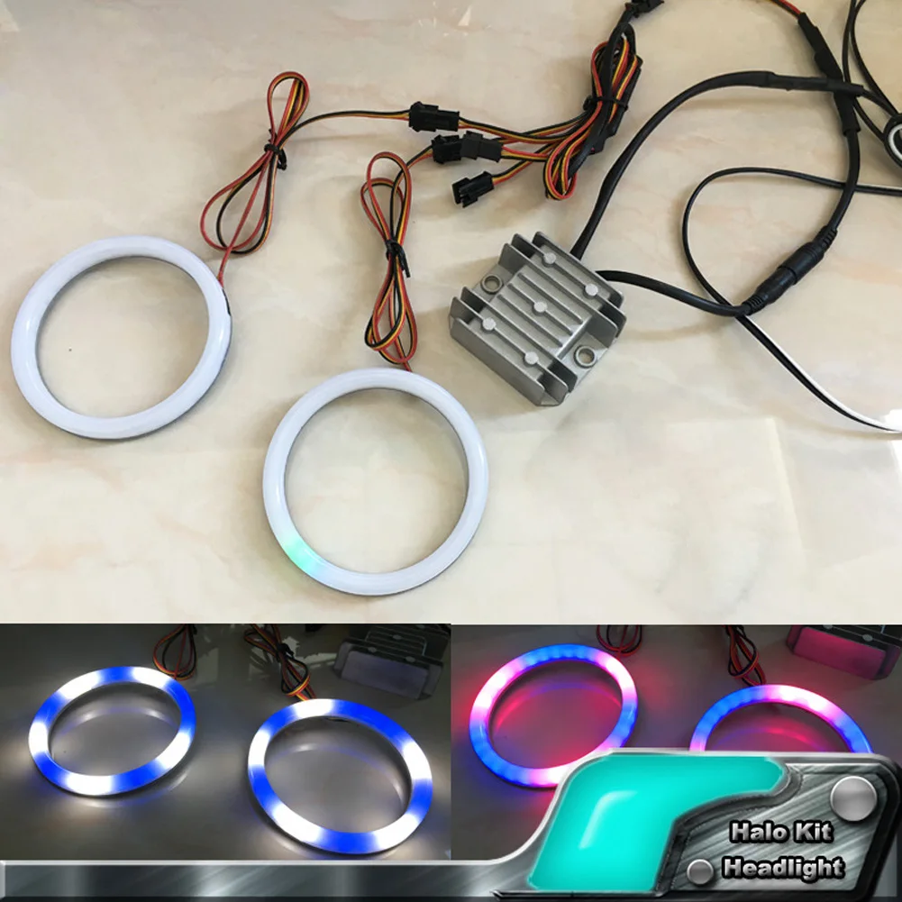 2 шт./компл. Rgb Ангельские глазки Bluetooth App Управление гало кольца Cob хлопок