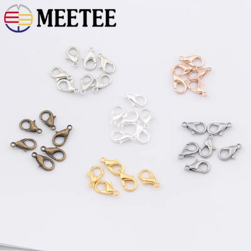 Meetee 200 шт (10/12/14 мм) 100 шт. (16/18 сделай сам ювелирное изделие колье крючок пряжки для