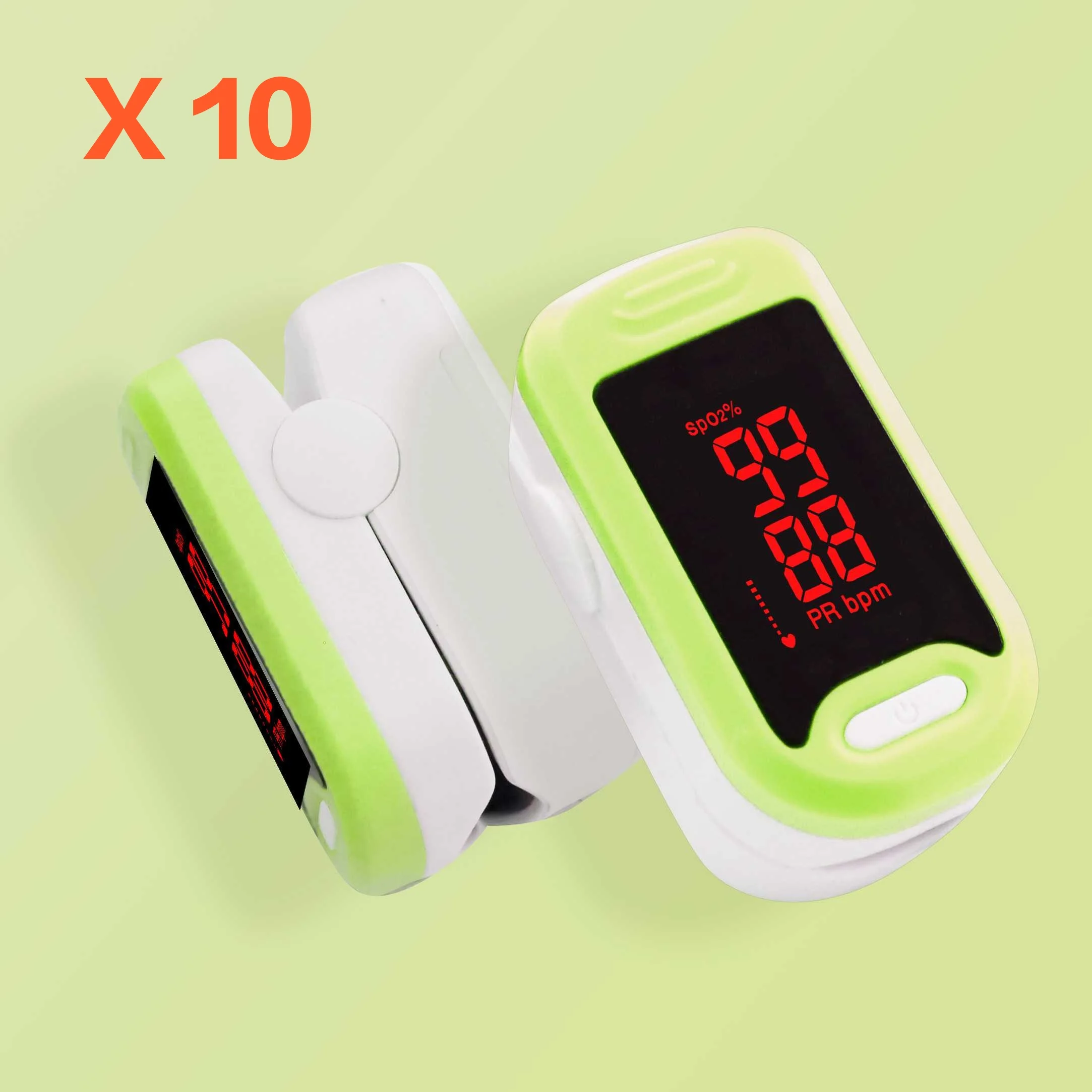Green and Green box Loodom 10 шт. светодиодный импульсный оксиметр кончик пальца оксиметр Пульсо пальцевой Пульсоксиметр кислородный монитор Oximetro de dedo тонометр - Цвет: Green and Green box