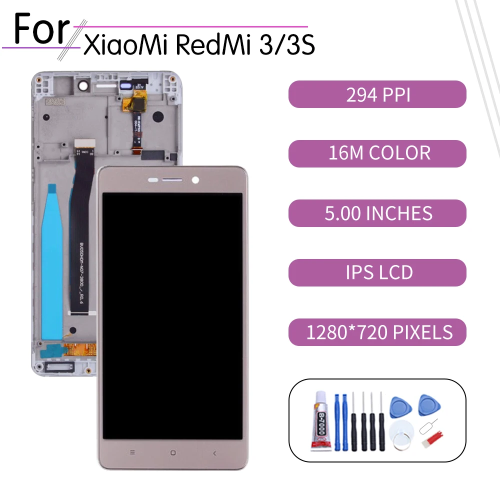 ЖК дисплей 5 0 дюйма для Xiaomi Redmi 3 Pro сенсорный экран с дигитайзером в сборе 3S рамкой