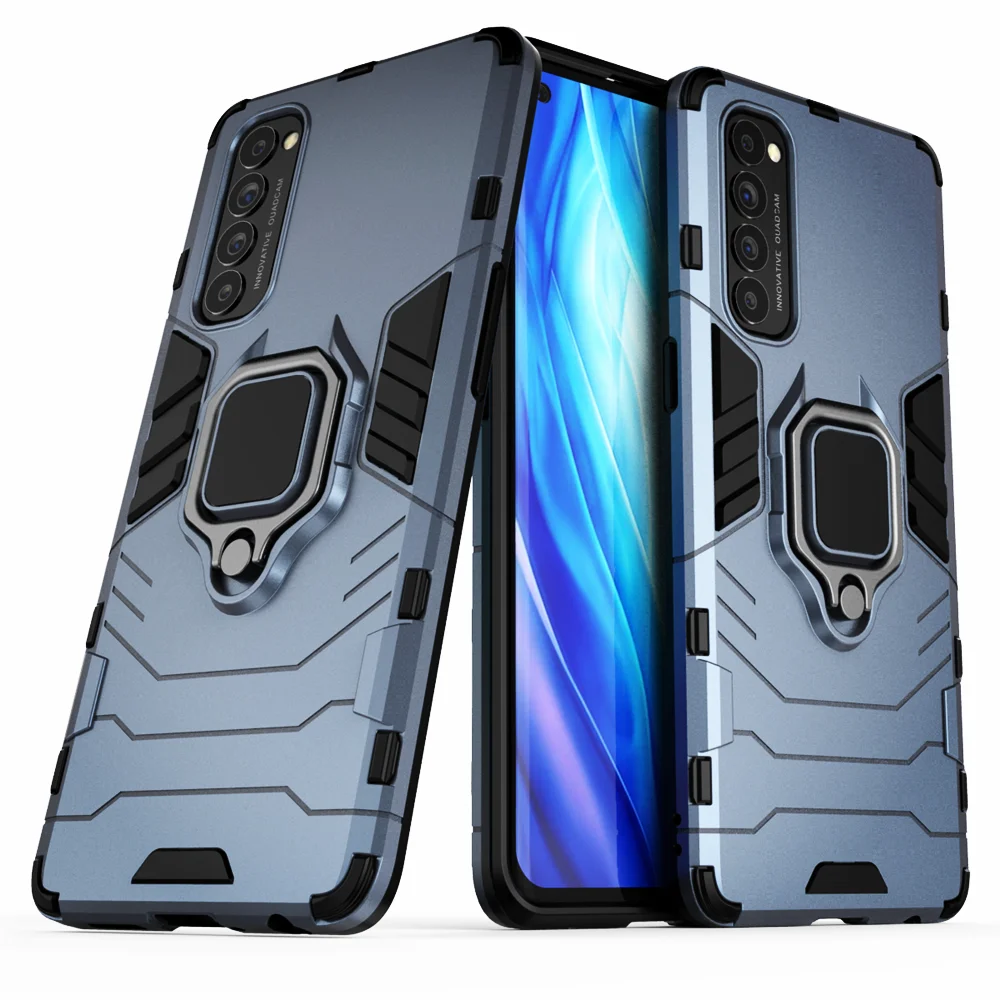 Для Oppo Reno 4 Pro Чехол кольцо стенд бампер силикон + PC задняя крышка телефона для Oppo Reno 4Pro для Reno 4 Pro 4G 5G Reno4 Reno4pro