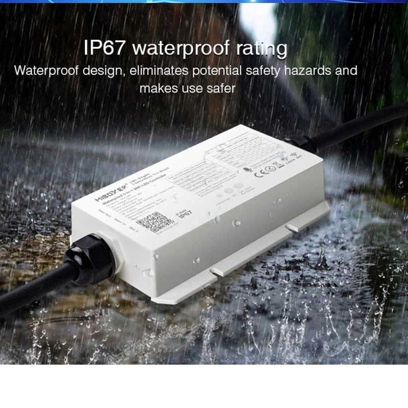 Контроллер светодиодной ленты Miboxer WL5 WL5-WP водонепроницаемый диммер IP67 12 В 24 для