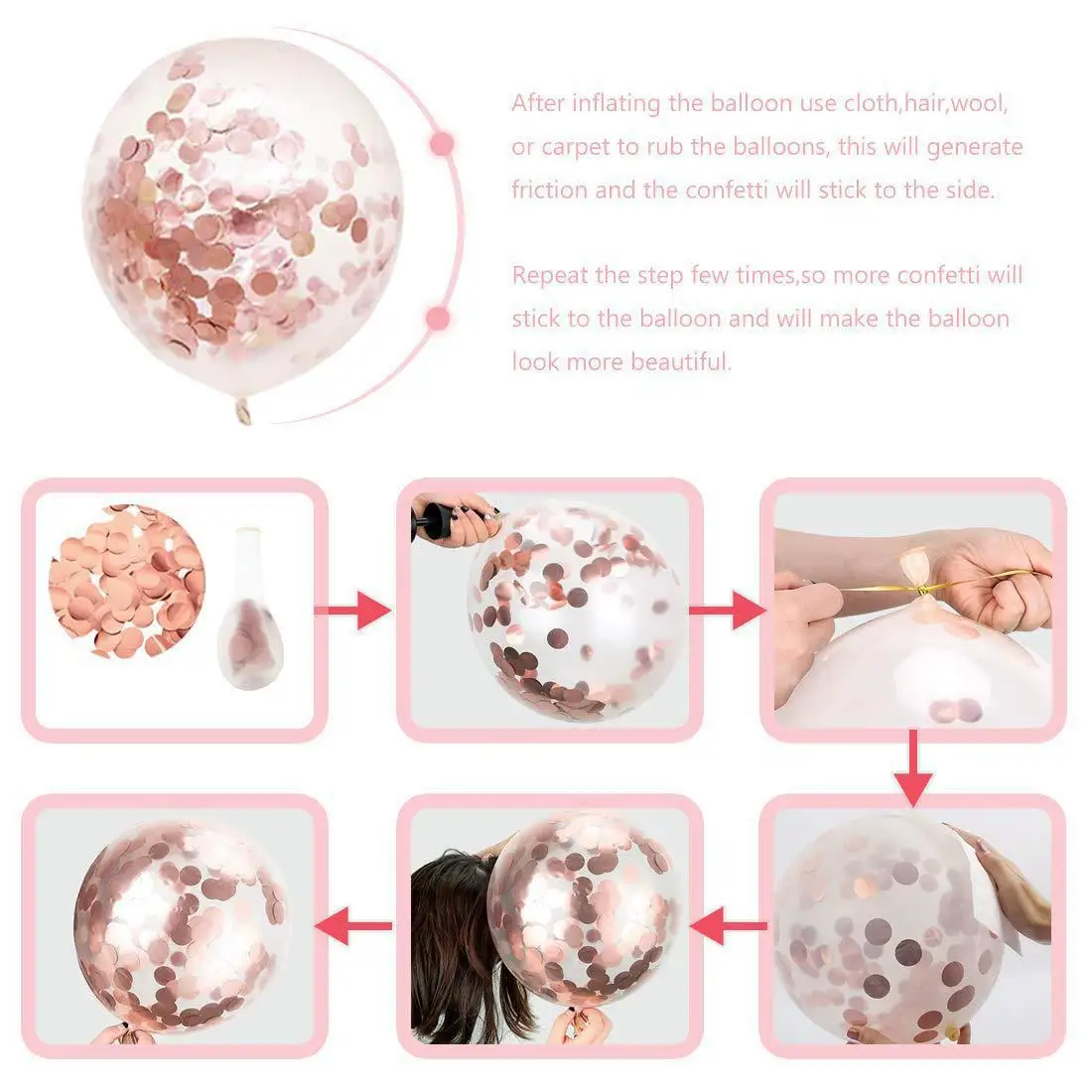 

40pcs Rose Gold Latex Curtain Confetti Heart Foil Balloons Decor Love Happy Birthday Party Decoration