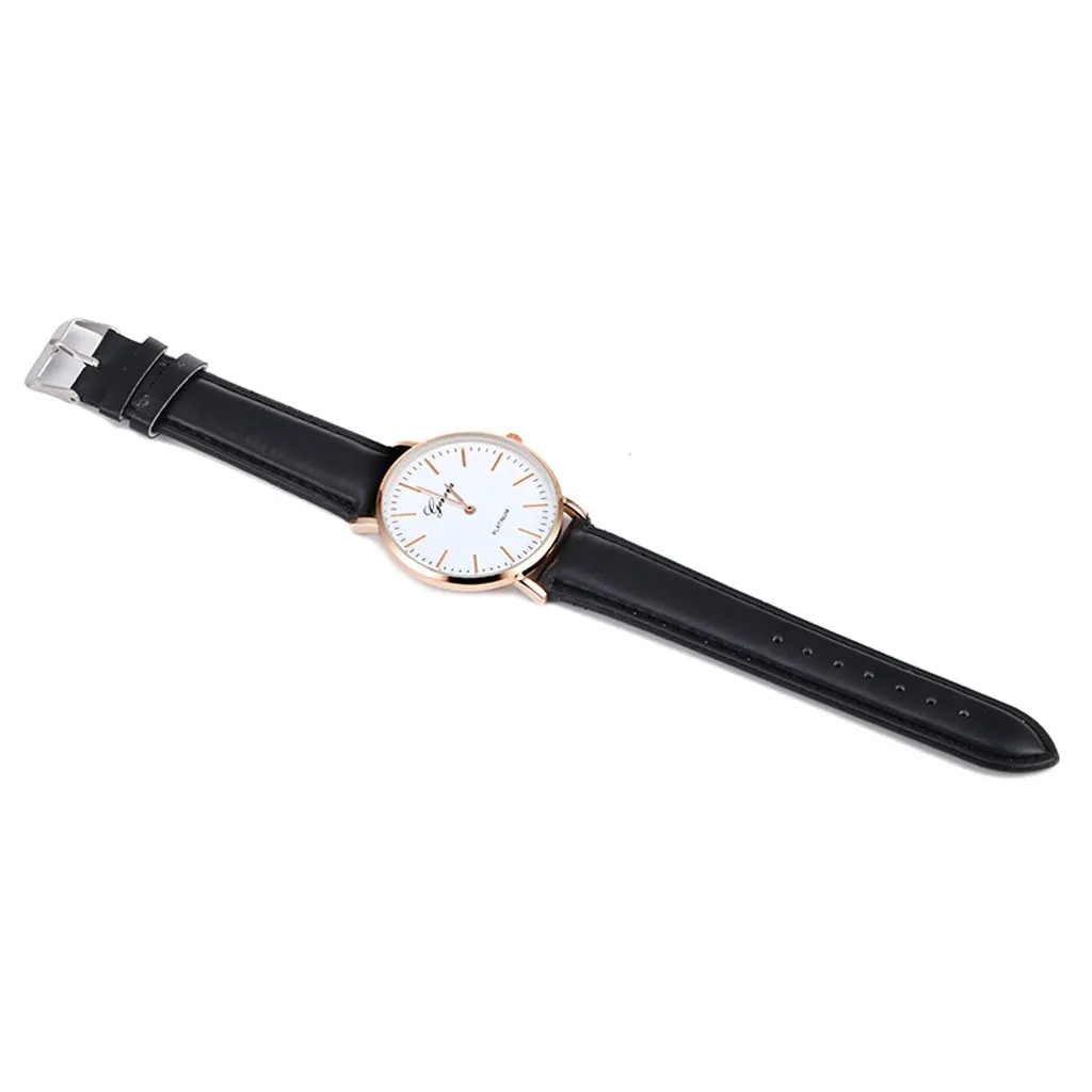 Geneva мужские наручные часы классический кожаный ремешок тонкий пластиковый чехол