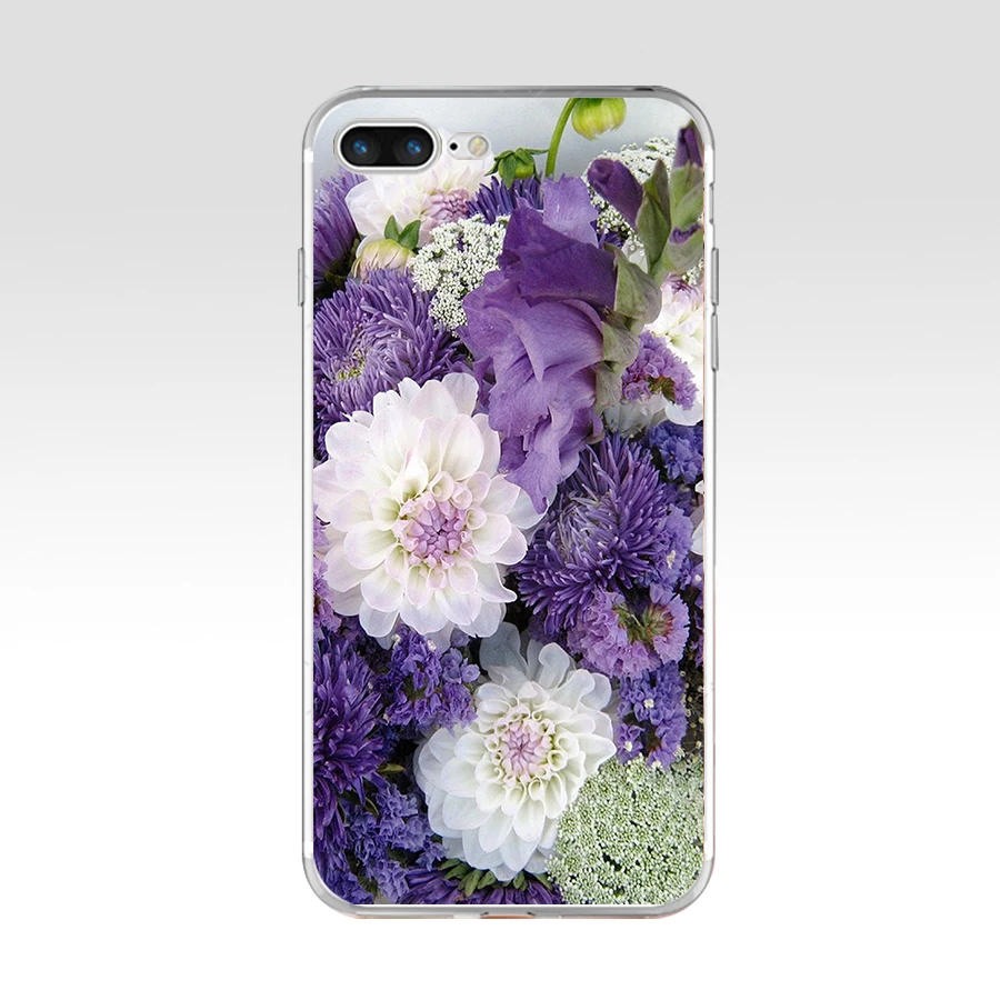 116FG нарисованный пион нежный цветок Мягкий ТПУ силиконовый чехол для Apple iPhone5 5s se 6