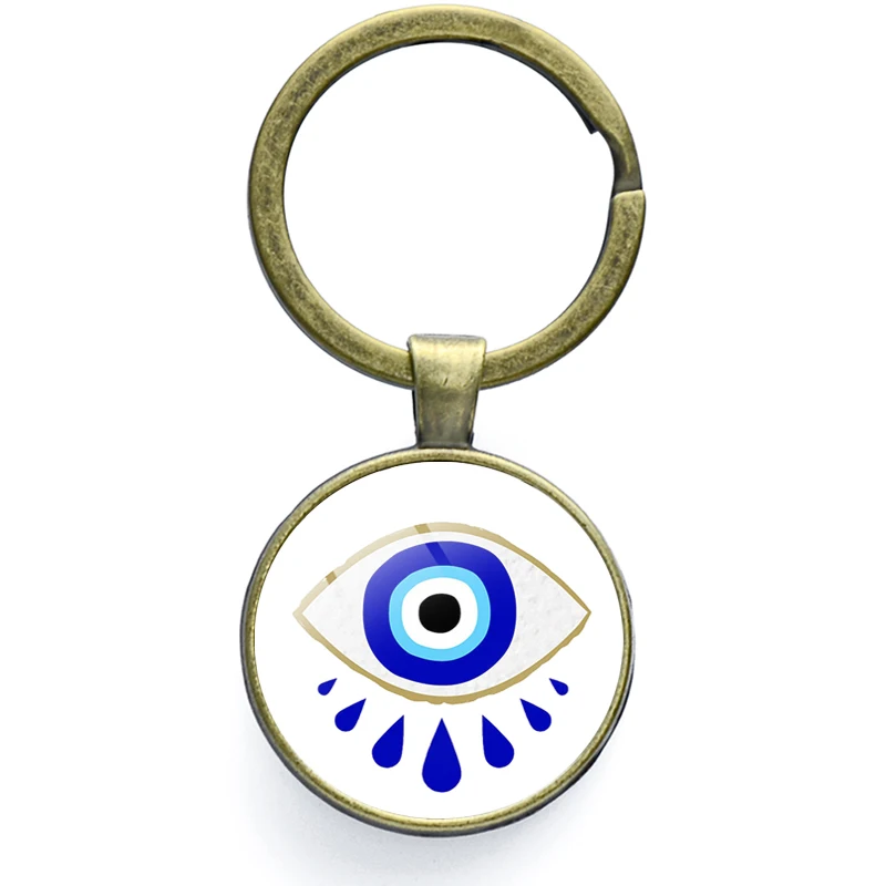 Синий Зло стеклянный купол ручной работы Круглый турецкий греческий глаз