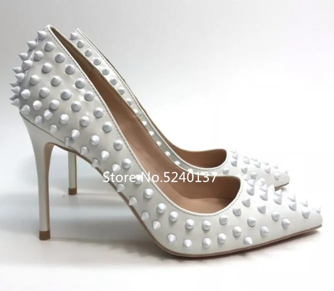 Женские туфли лодочки с заклепками и шипами Разноцветные модные дизайнерские