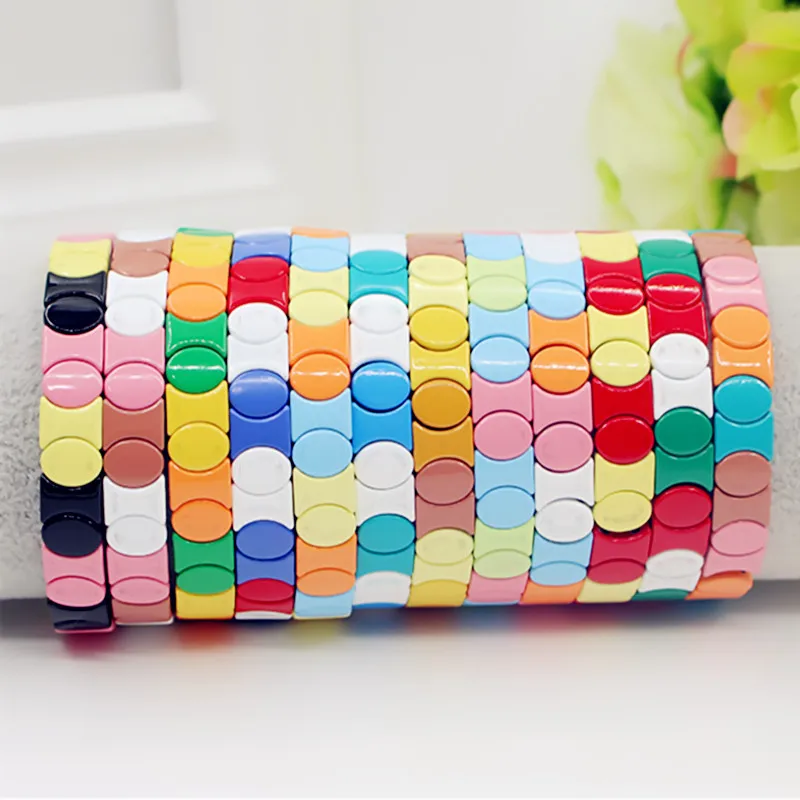 

Trendy Niche Design Enamel Macarons Fashion Women's Bracelet Rainbow Irregular Birthday Party Gift Couple Bracelet Accessories