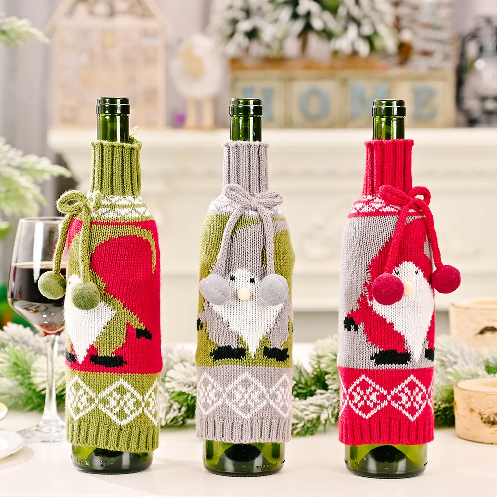 Рождественский набор для украшения винных бутылок Adornos Navidad чехол бутылки