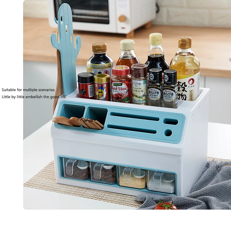 

Kitchen Storage Rack Seasoning Storage Rack Multifunctional Knife Rest Seasoning Pot Chopsticks Box Kitchen Top Storage Artifact