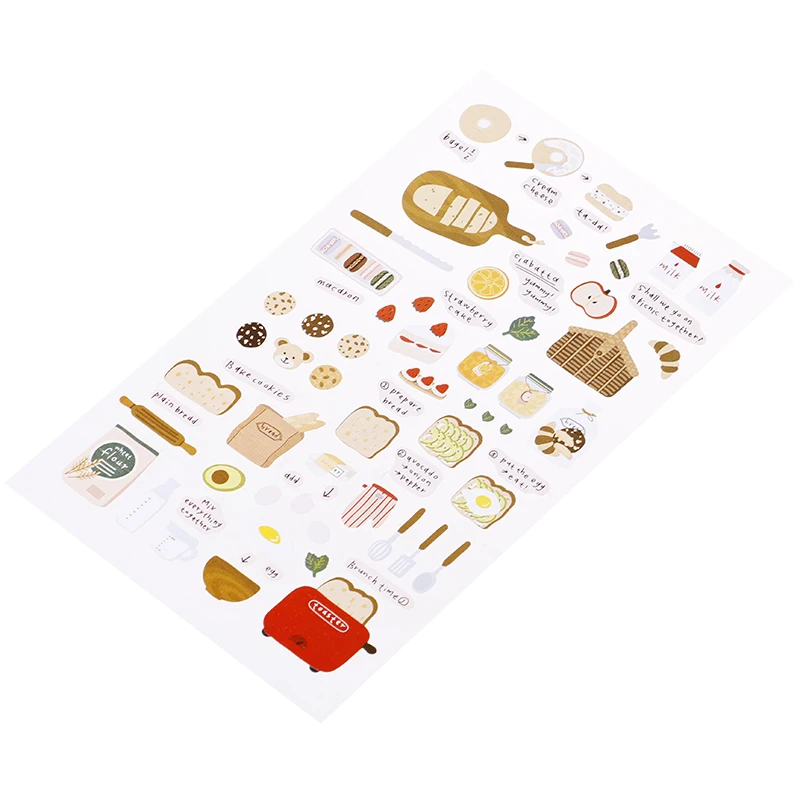Journal Decorative Stationery Stickers DIY Diary Album Sticker Bread Strawberry | Канцтовары для офиса и дома