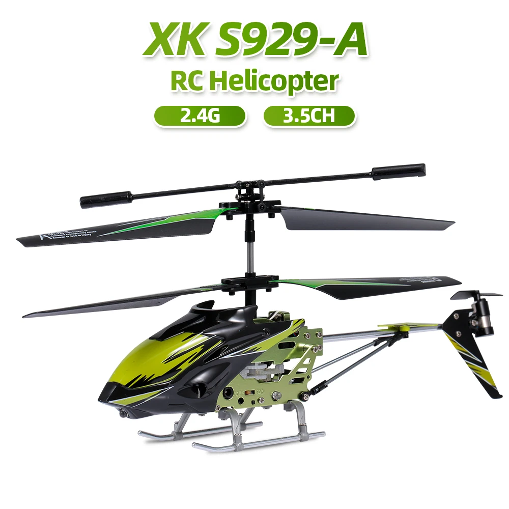 Wltoys XK S929-A 2 4G 3.5CH мини Радиоуправляемый вертолет со светильник кой три цвета Дрон