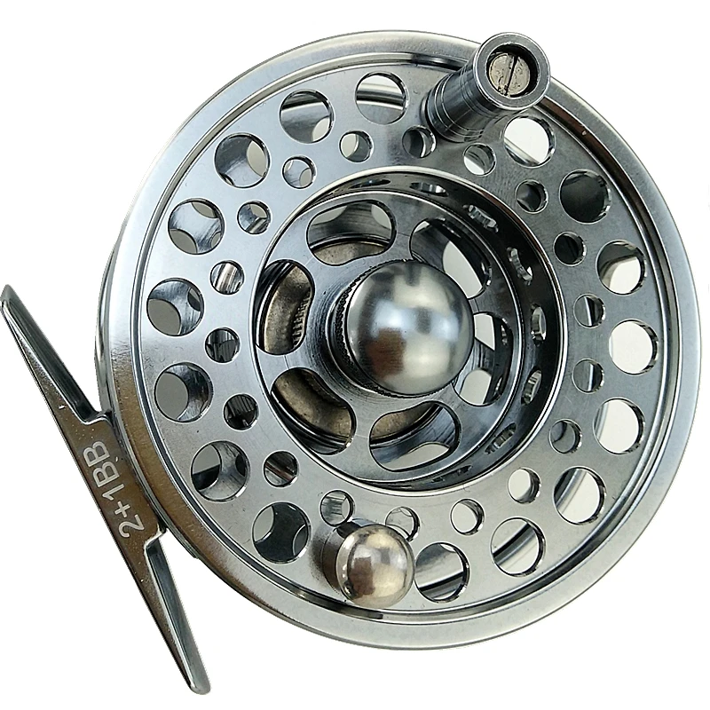 Twinfish-carrete de pesca con mosca, 3/4, 5/6, 7/8, CNC, mecanizado de metal, rodamientos de bolas de rueda voladora, relación 2 + 1, carrete de color de pistola 1:1