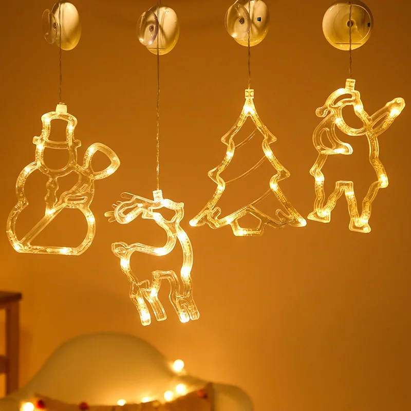 

Christmas Tree Decoration Led Lights Decoration for Wall Christmas Lights Indoor Hanging Lamps Santa Claus Led String Decor