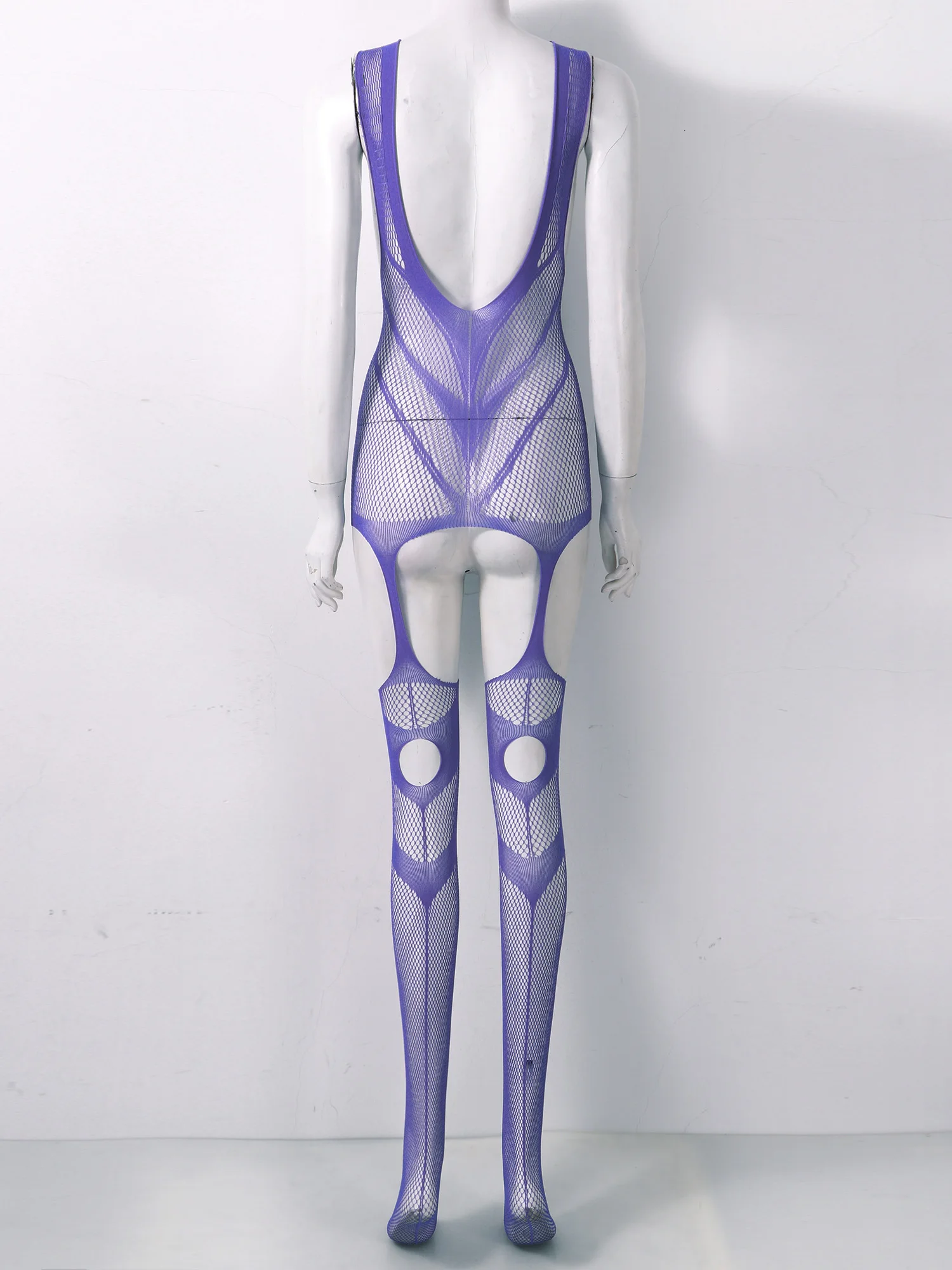 Womens Lingerie Crotchless Bodystocking Sexy Nightwear See-through Keyhole Hollow Out Fishnet Mesh Open Crotch Bodysuit | Тематическая