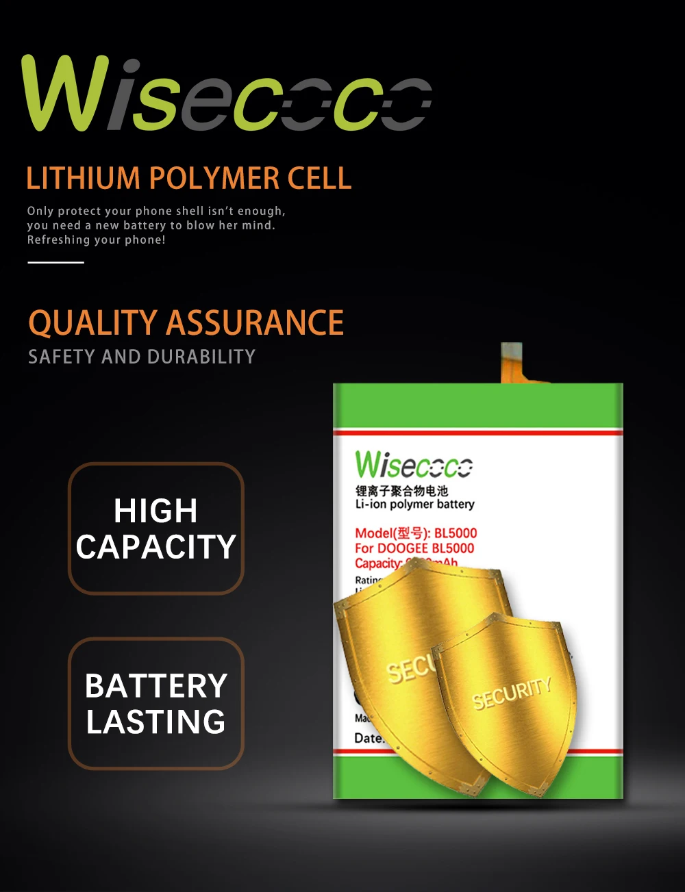 WISECOCO 6600 мАч BL5000 батарея Для Doogee BL5000 мобильный телефон новейшее производство высокое качество батарея+ номер отслеживания