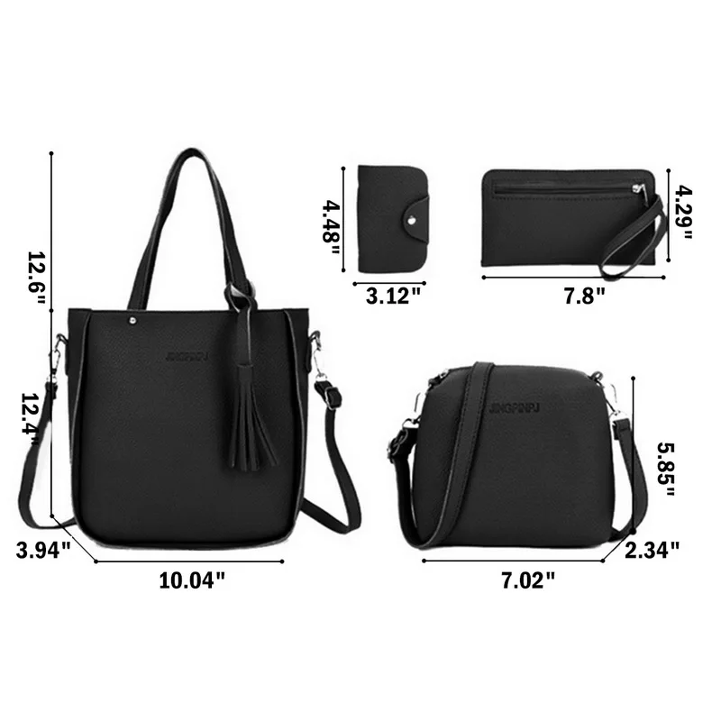 

4 Pcs/set Women Handbag 2018 Messenger Bags For Ladies Fashion Shoulder Bag Lady PU Leather Casual Female Shopper Tote Sac Femme