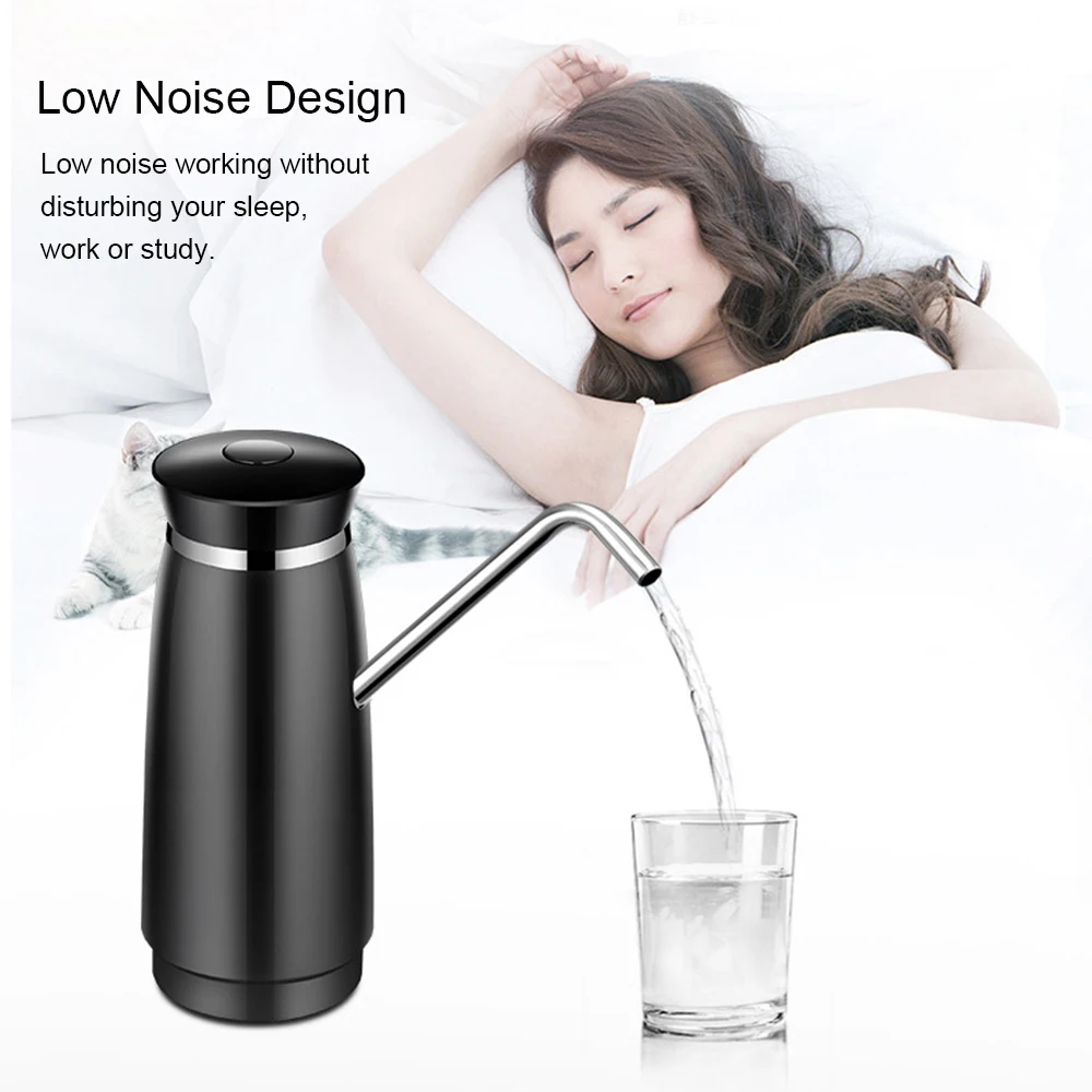 Home Office Portable Automatic Electric Water Pump Drinking Bottle Switch USB Rechargeable Machine Black/White | Дом и сад