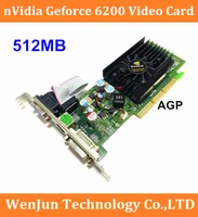 original new for nvidia geforce 6200 512m agp video graphic card gf6200 ddr2 agp 8x card high quality