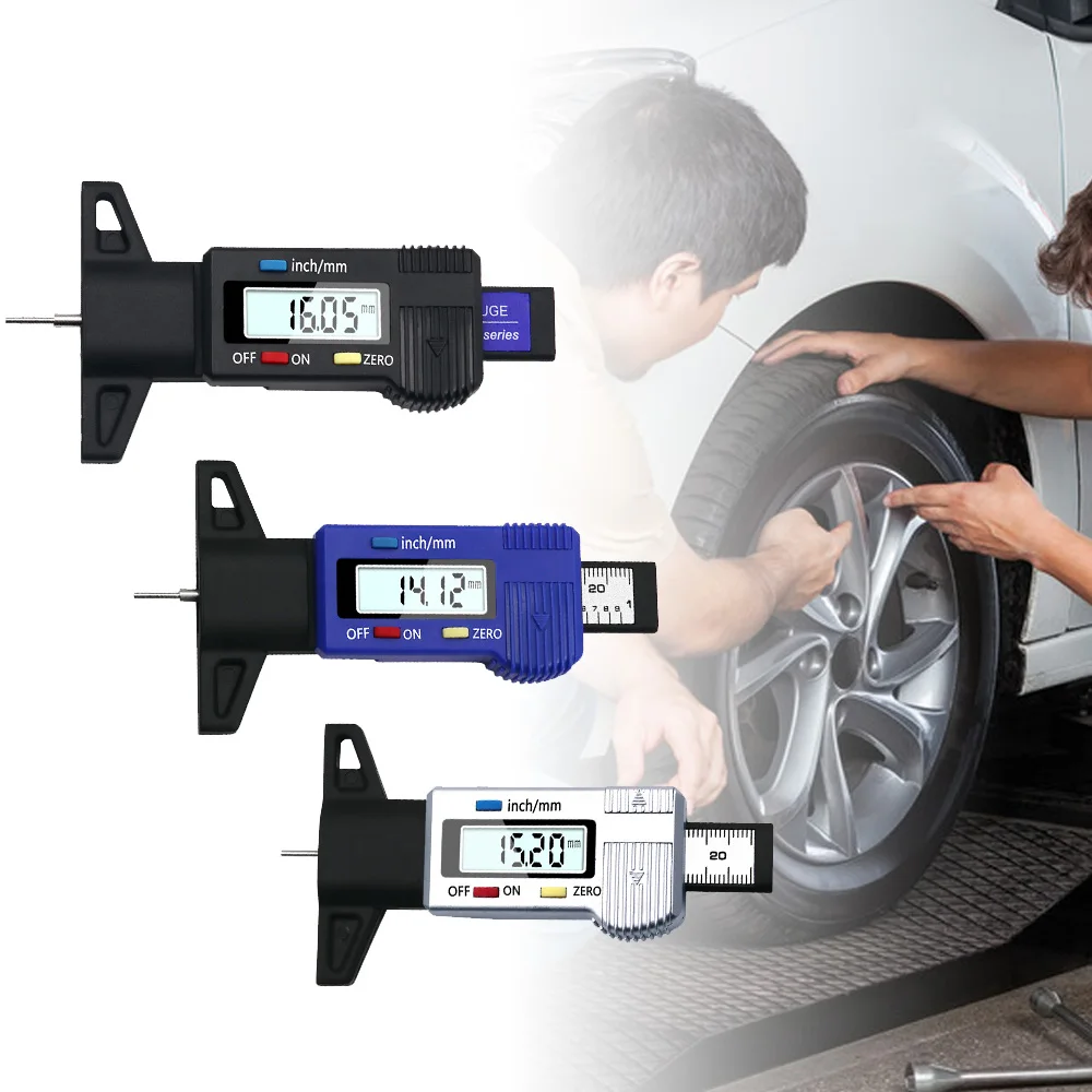 

Car Digital Tire Tread Depth Gauge Brake Pad Shoe Gauge Depth Tester Guage Test Caliper Tread Checker Tire Tester For Car Trucks