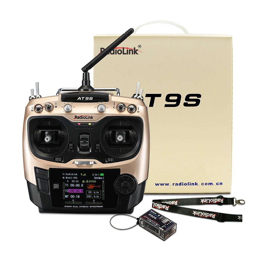 

New Radiolink AT9S Pro 10CH 2.4G Radio Remote Controller Transmitter and Receiver R9DS for FPV Racing Drone Helicopter Airplane