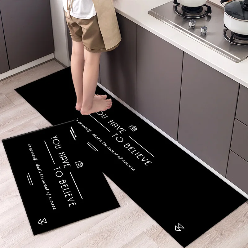 

Fashionable Simple Nordic Style Kitchen Floor Mat Household Carpet Long Strip Door Mat Modern Home Decor