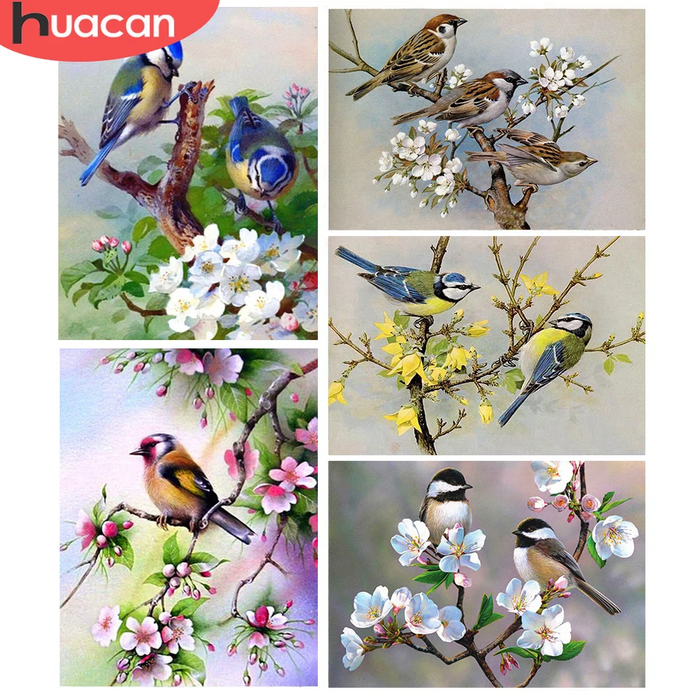 

HUACAN 5d Diamond Painting Animal Bird Diamond Embroidery Full Drill Square Picture Of Rhinestones Home Decoration