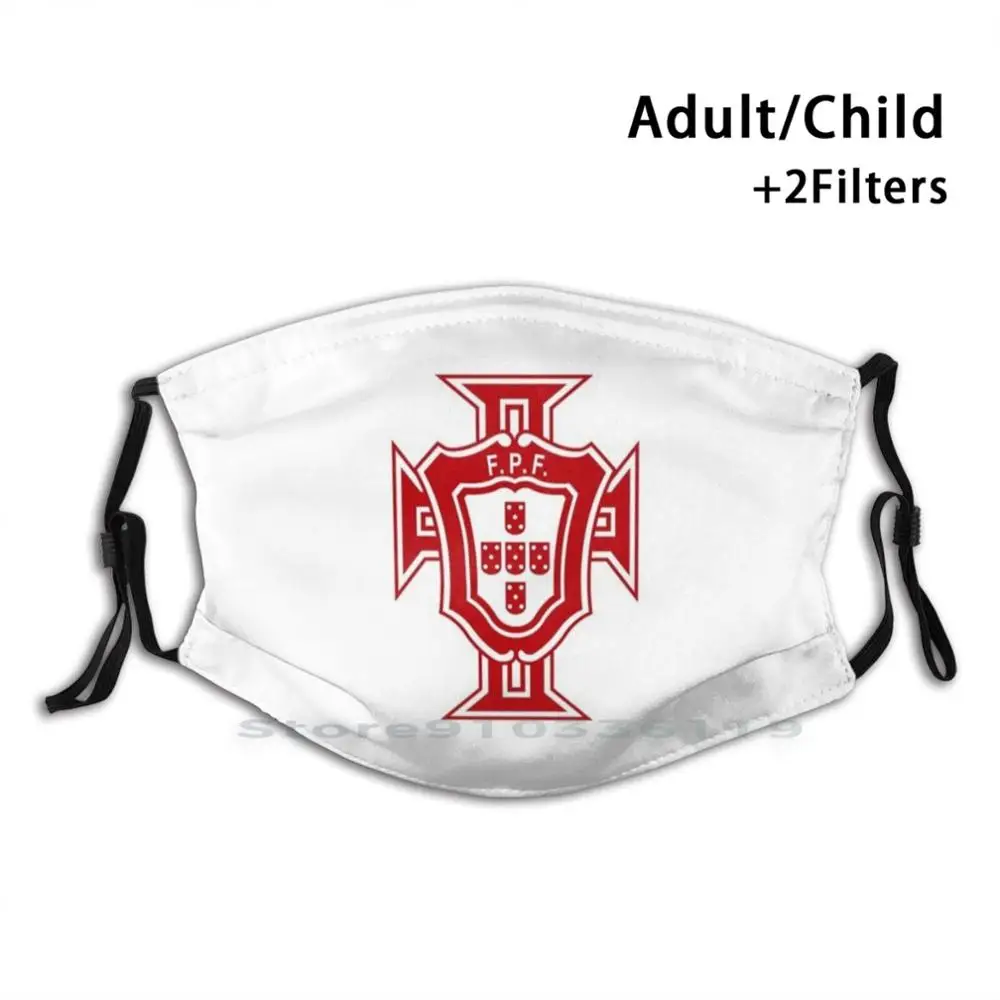 

Многоразовая маска с принтом Португалии, фильтром Pm2.5, лицевая маска для детей, Футбольная форма Португалии, Криштиану