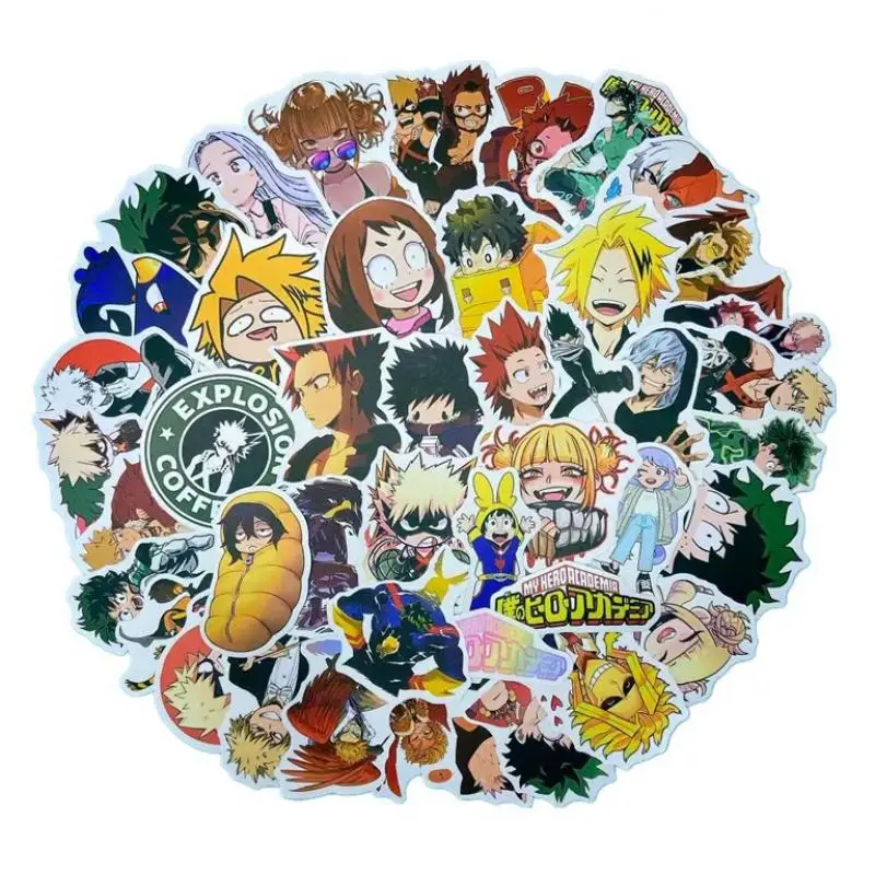 

10/30/50/100Pcs My Hero Academia Anime Stickers Pvc Waterproof Decal Toy Suitcase Car Guitar Refrigerator Decoration Stickers