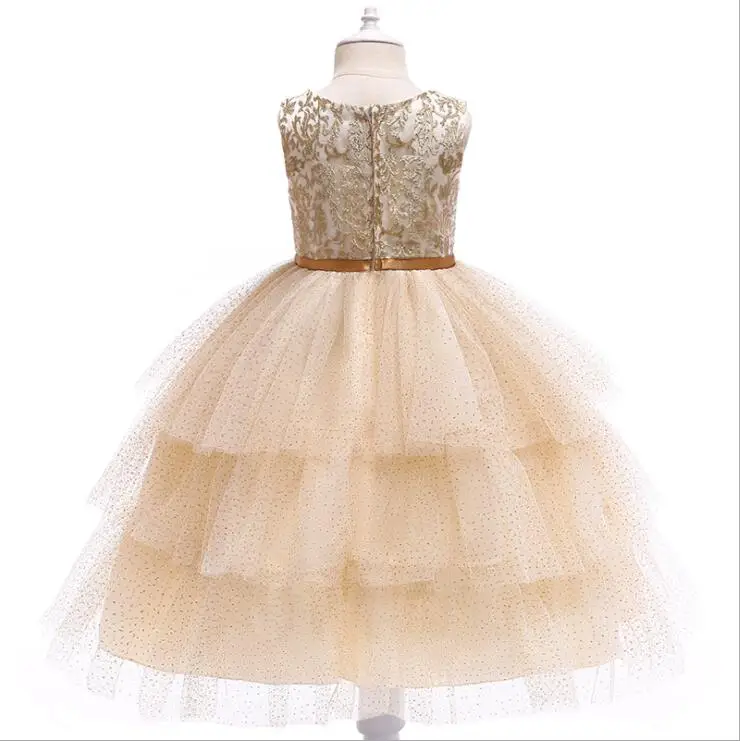 Платья для девочек детское рождественское платье с надписью cup cake золотистая