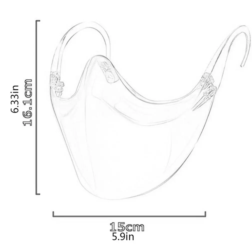 

Protective PC Face Mask Transparent Multicolor Hanging Ear-type Protective Cover Dustproof And Splashproof
