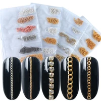 1bag metal chain fashion crystal stud nail art decorations gold silver uv gel polish manicure diy charms salon supply