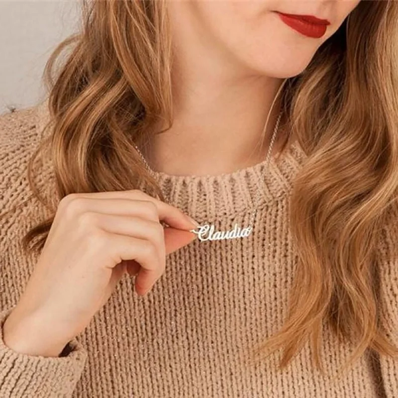 Ожерелье-цепочка с подвеской именем любого сценария на заказ изящное женское