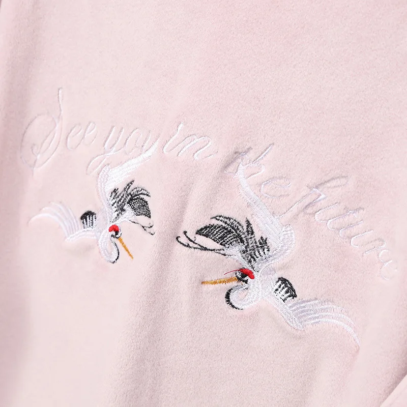 

Female Winter New Shirt&Pant 2PCS Pajamas Suit Coral Velvet Sleepwear Thicken Warm Nightwear Lounge Turn-down Collar Sleepshirts