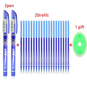23 шт.компл. со стирающимися чернилами гелевая ручка синие чернила 0,5 мм моющиеся ручка симпатичная ручка Замена ручка для школы перо инструмент симпатичные канцелярские принадлежности