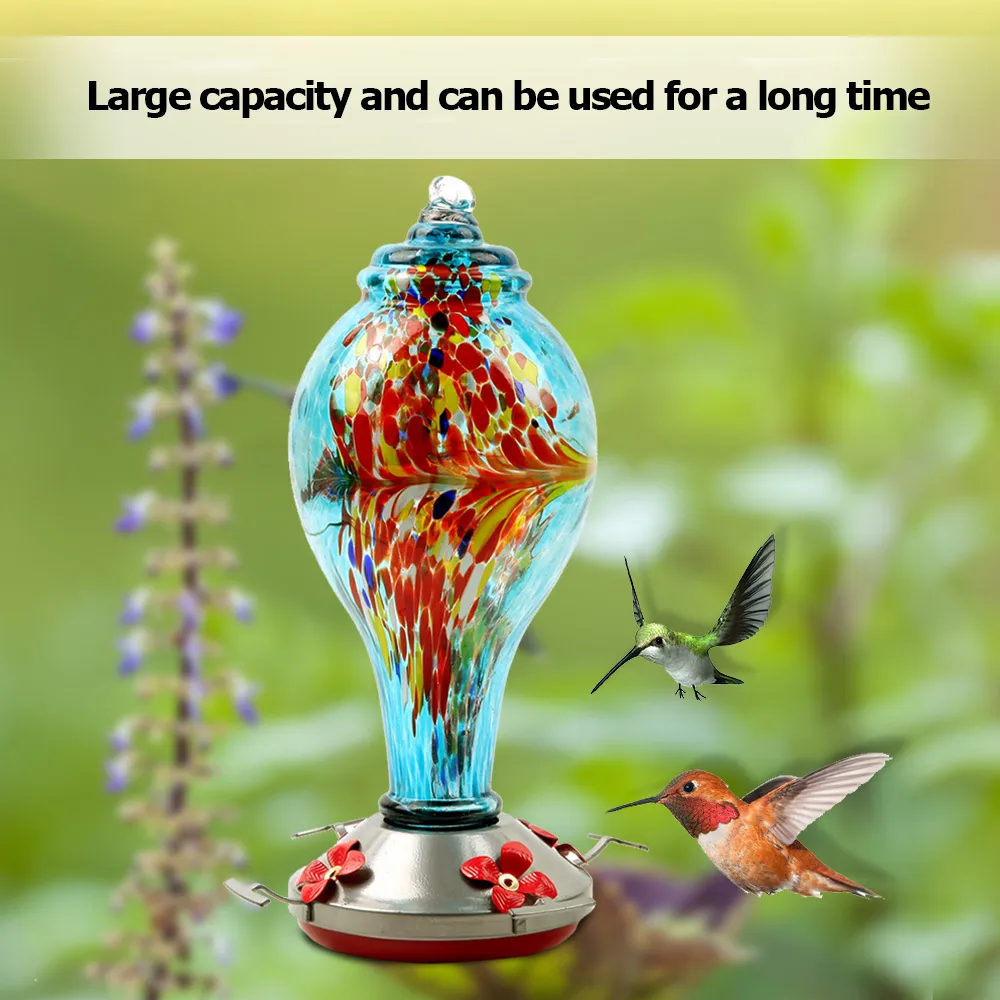 Стеклянная Металлическая Птица Колибри бутылка для подачи воды Висячие кормушки