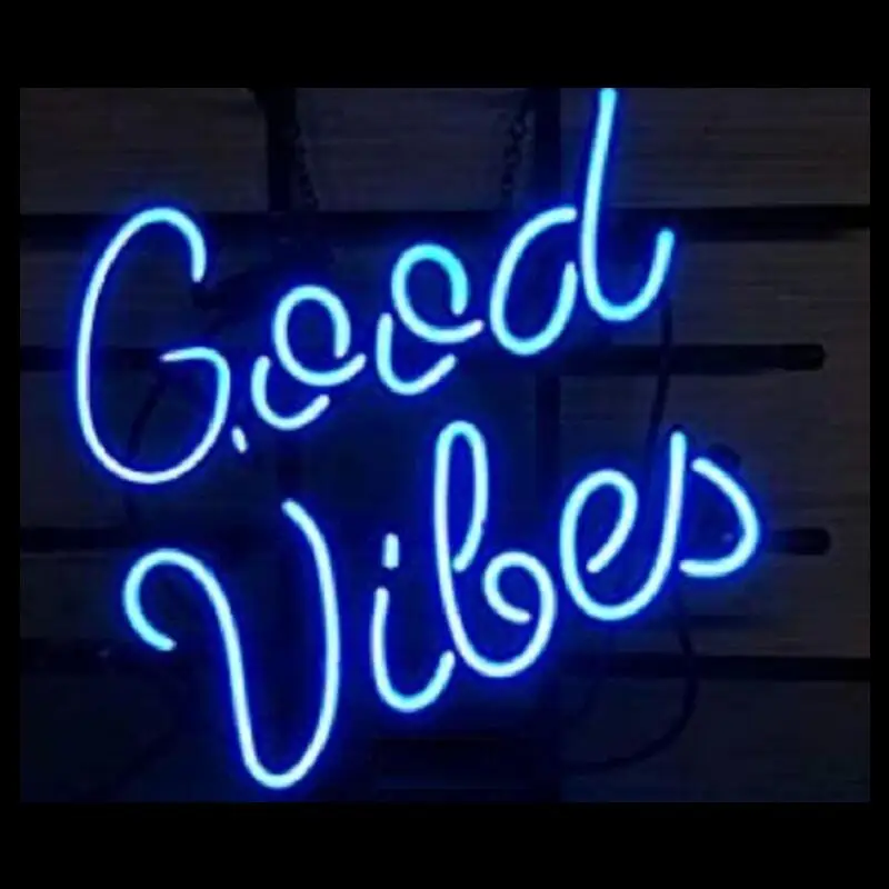 

Custom Good Vibes Glass Neon Light Sign Beer Bar