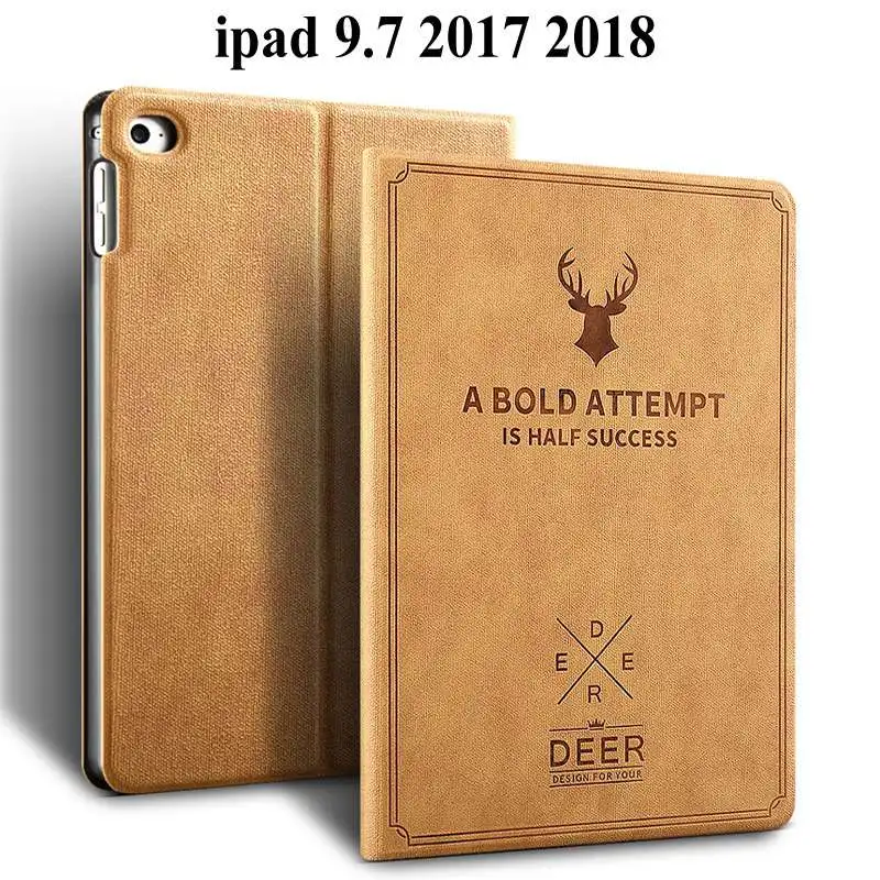 Матовый чехол из искусственной кожи в стиле ретро с оленем для Apple iPad 2018/2017 Air 1 2 3