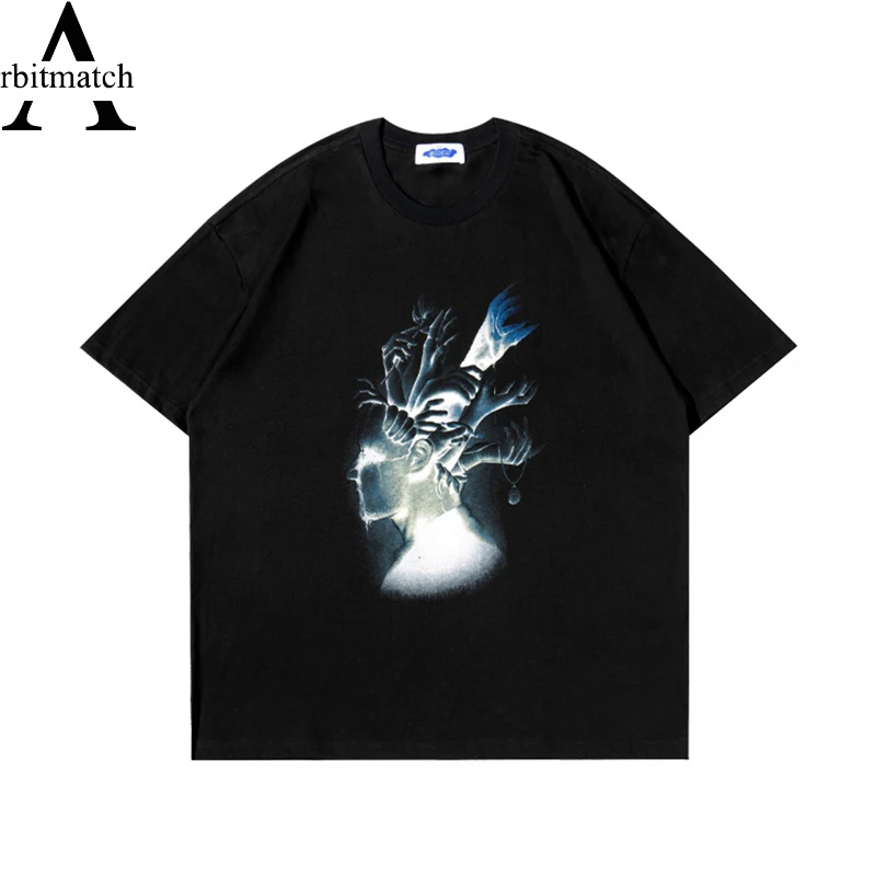 

Drak Футболка мужская хип-хоп футболка, Страшная рука призрака Harajuku, уличная одежда, футболка из хлопка с коротким рукавом, летние топы, футбол...