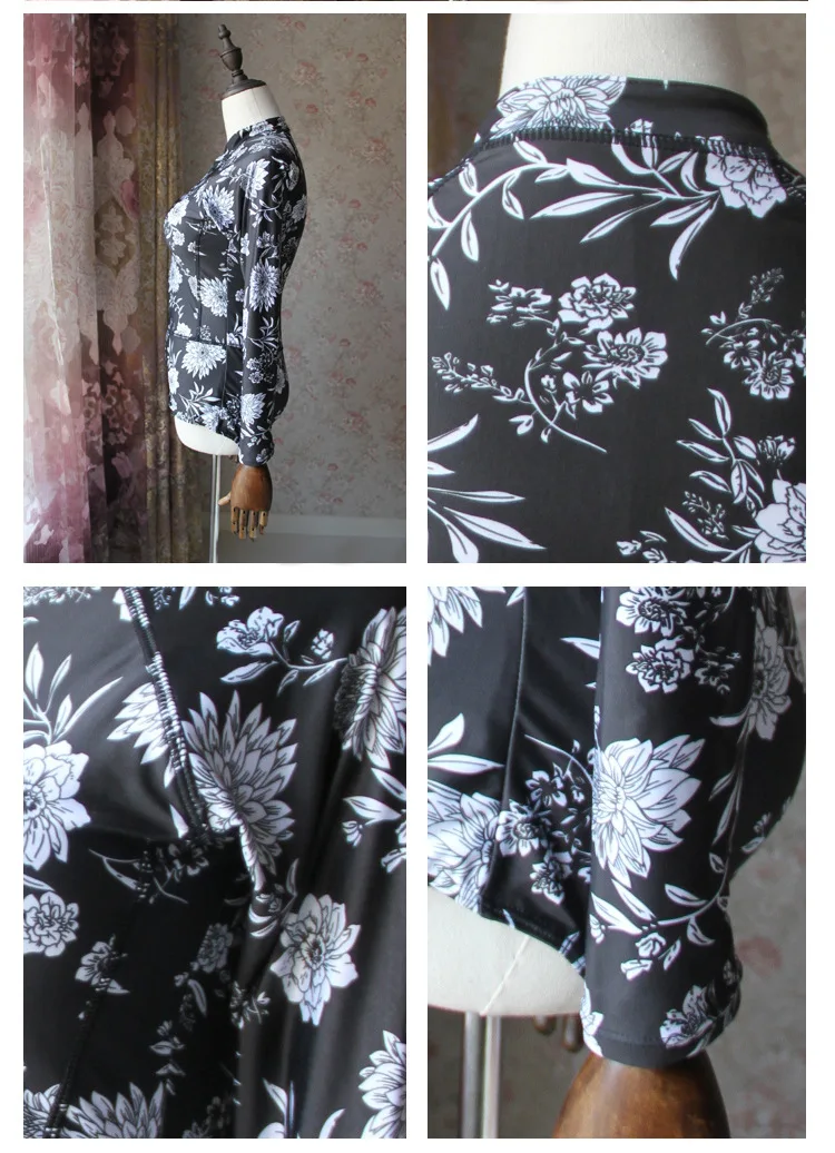 

2021 European and American Sexy Jumpsuit Hot Spring Long Sleeves Show Thin Surf Wetsuit Swimwear