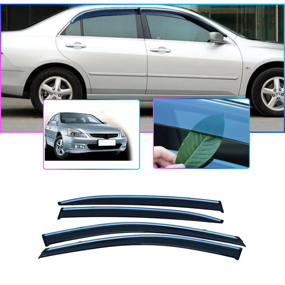 

For Honda Accord 2.4 MK7 2004 2005 2006 2007 Plastic Exterior Visor Vent Shades Window Sun Rain Guard Deflector 4pcs