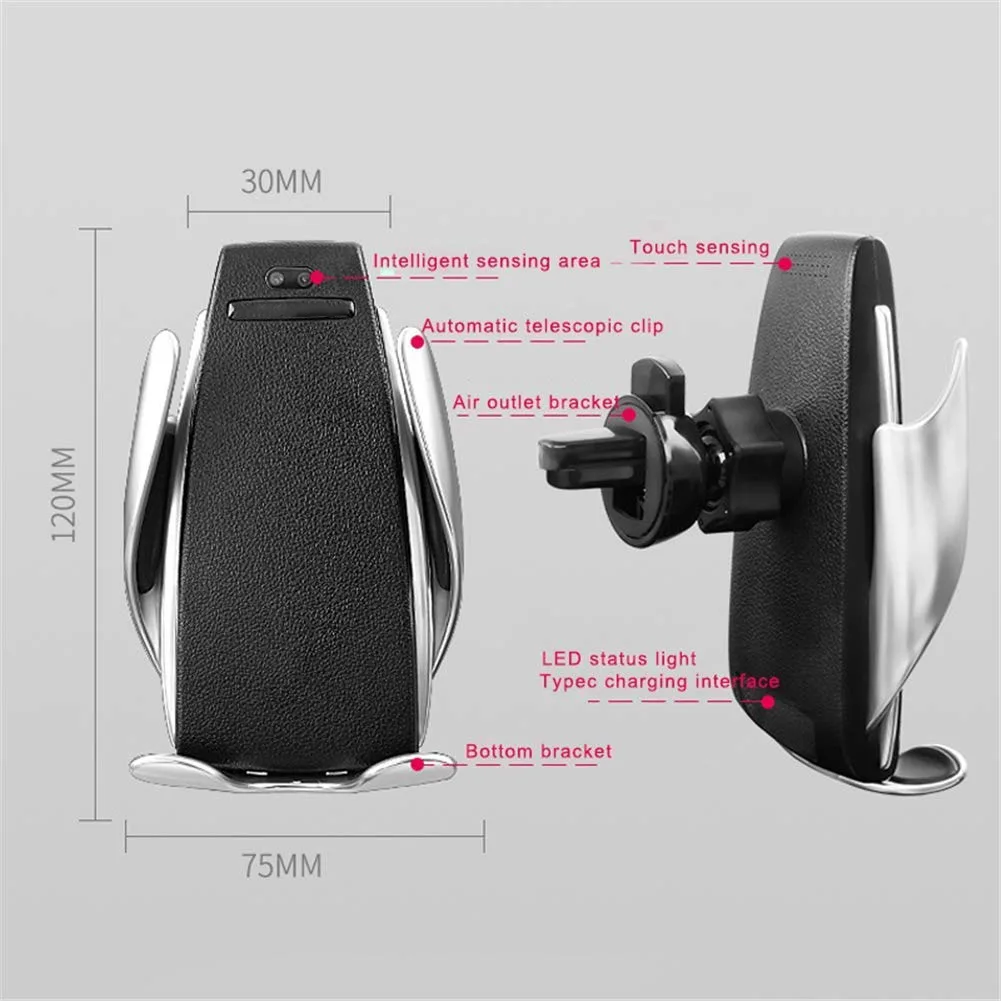 

Hot Wireless Car Charger Mount Holder 10W Infrared Induction Automatic Clamp for iPhone Samsung J99