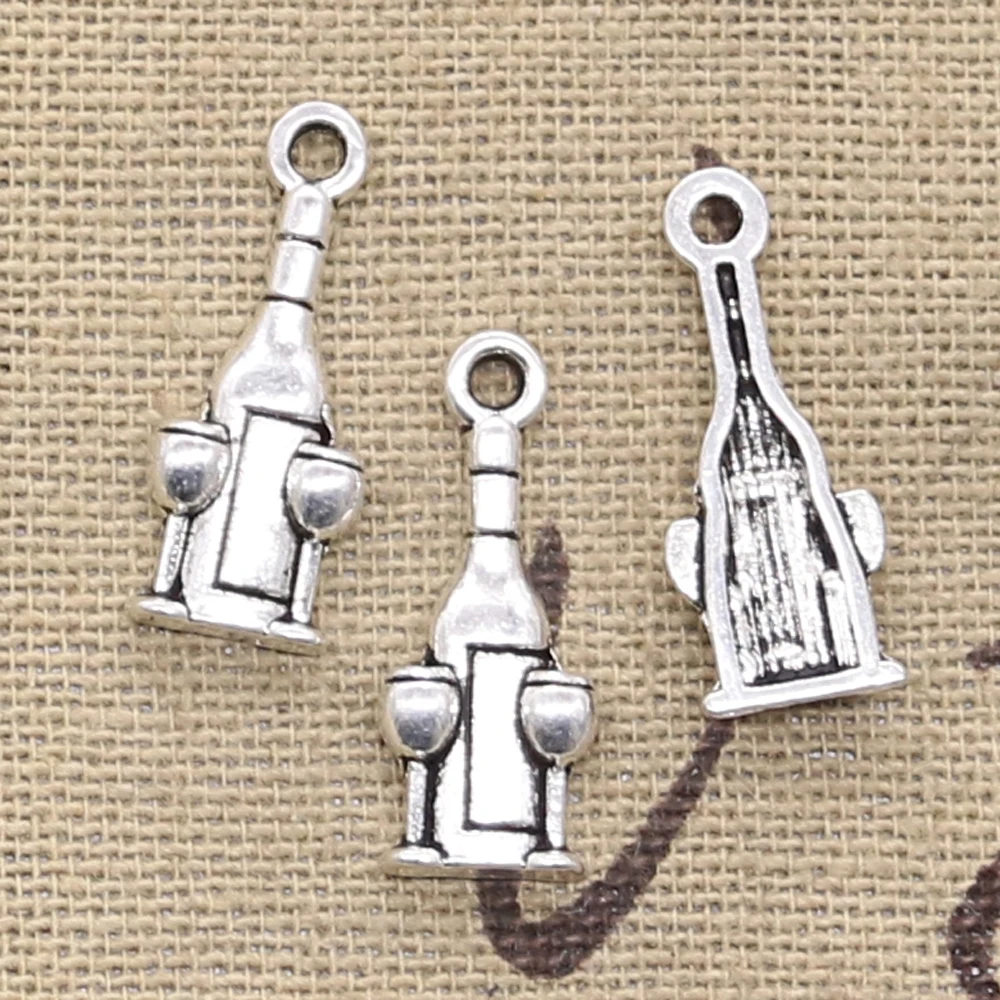 Для выведения токсинов 40 шт Подвески бутылки вина и очки 20x18 мм антикварные