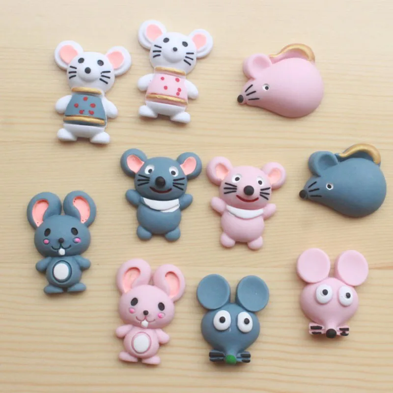 10 шт. Kawaii Смола майнил мышь плоская спина кабошон сделай сам ювелирное