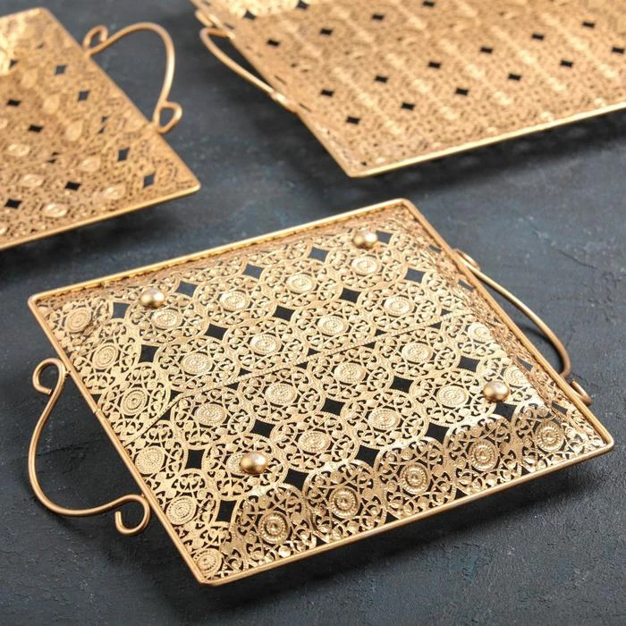 Набор подносов Восточная сказка 3 шт: 33 5×27 5 см 31 55×25 29×23 | Дом и сад