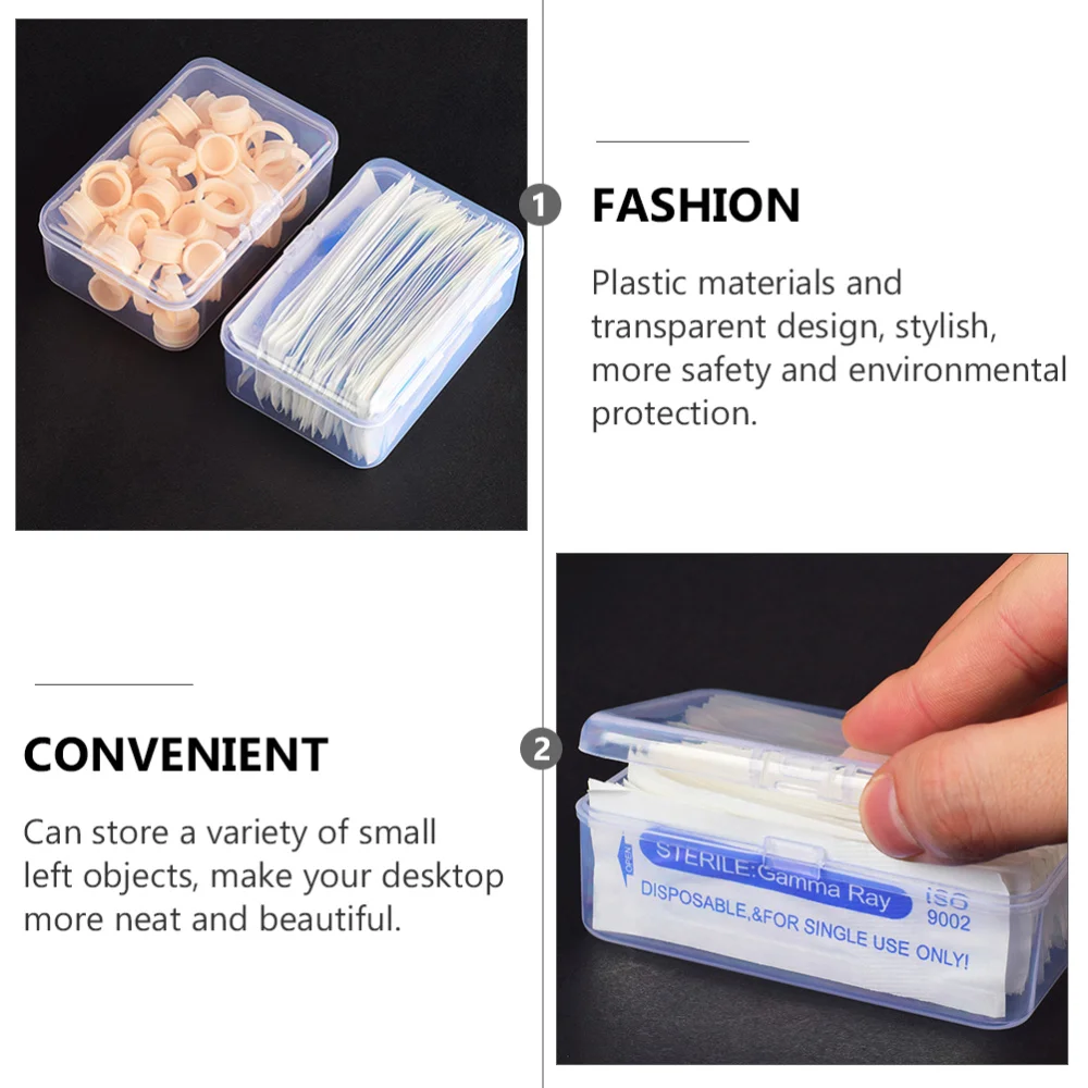 

6pcs Portable Ring Ink Cup Finger Sleeve Storage Box Needle Tips Organizer