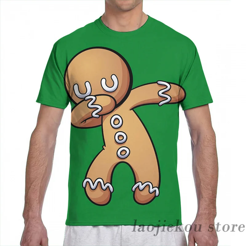 Мужская Рождественская футболка Dabbing с имбирным человеком женская модная со