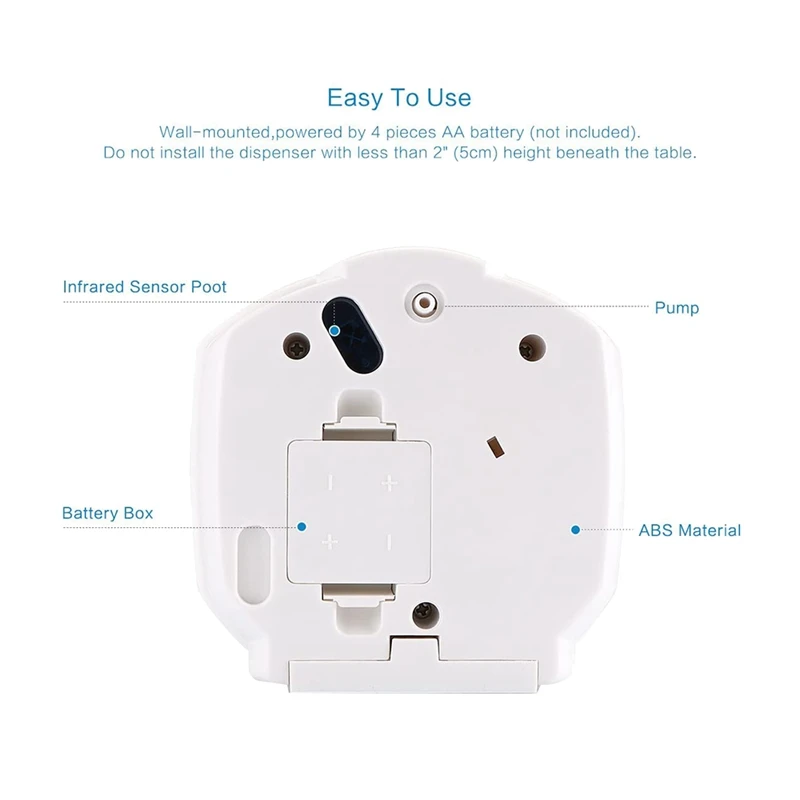 Автоматический Бесконтактный Диспенсер для мыла Настенный ИК Инфракрасный