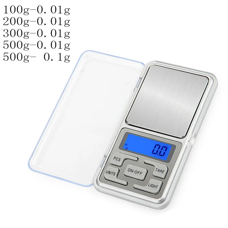 1 шт мини весы для драгоценных камней, выполненные из 100/200/300/500g 0,01/0,1g Высокое качество грамм Вес Карманный с подсветкой весы для Кухня ювелирные изделия медицины
